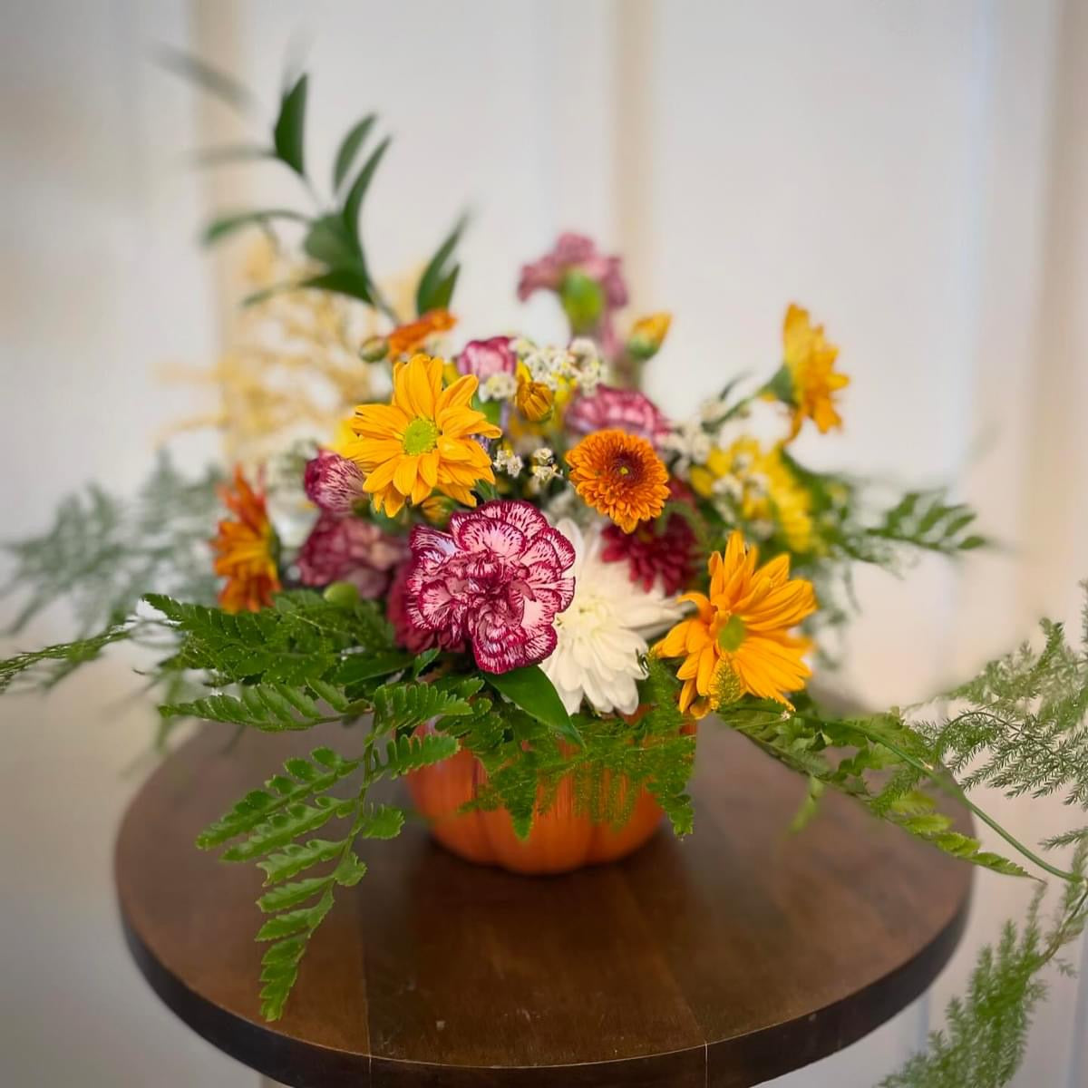 Ceramic Pumpkin Floral Centrepiece