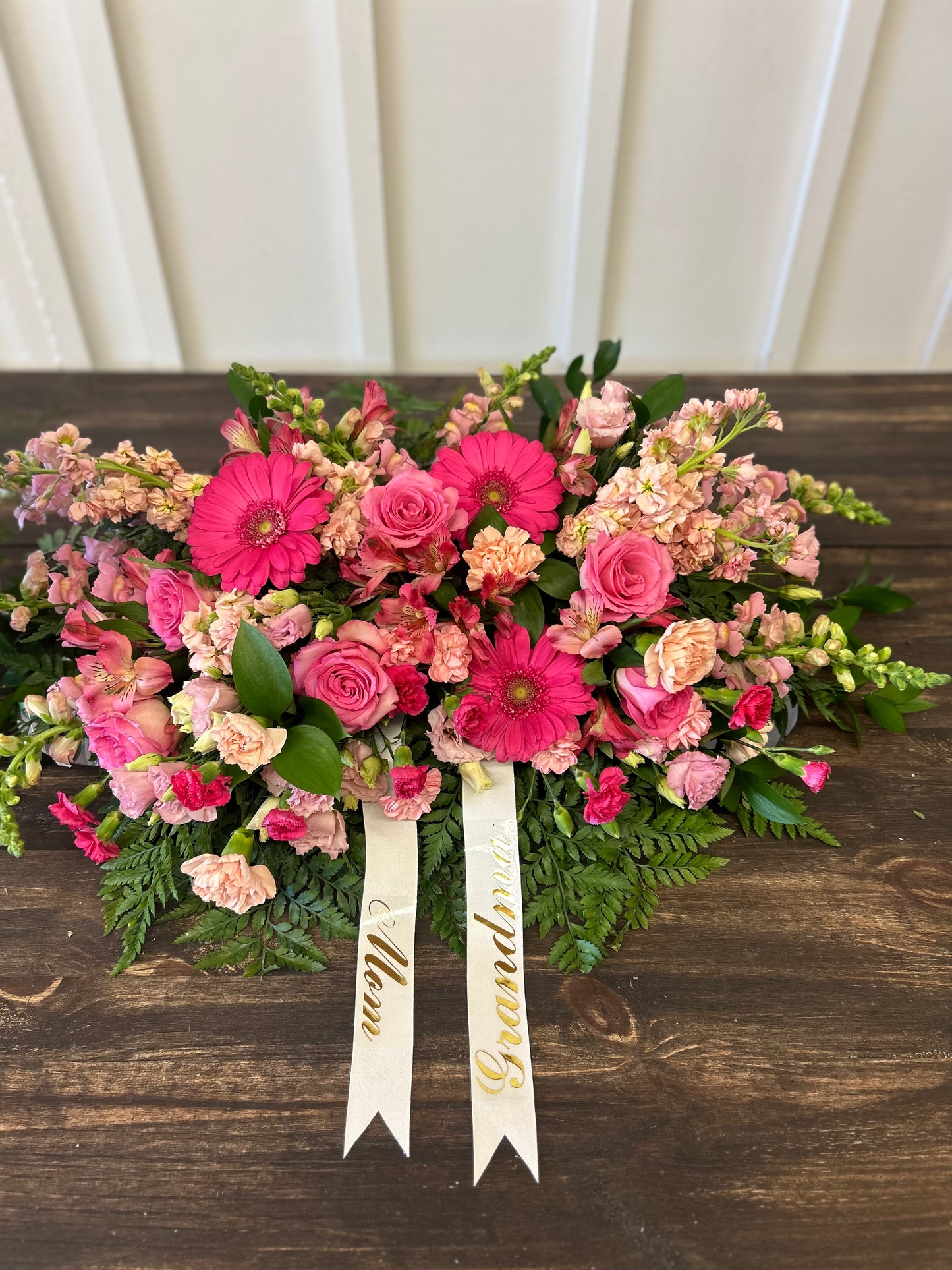 The McLaughlin Arrangement (casket display)