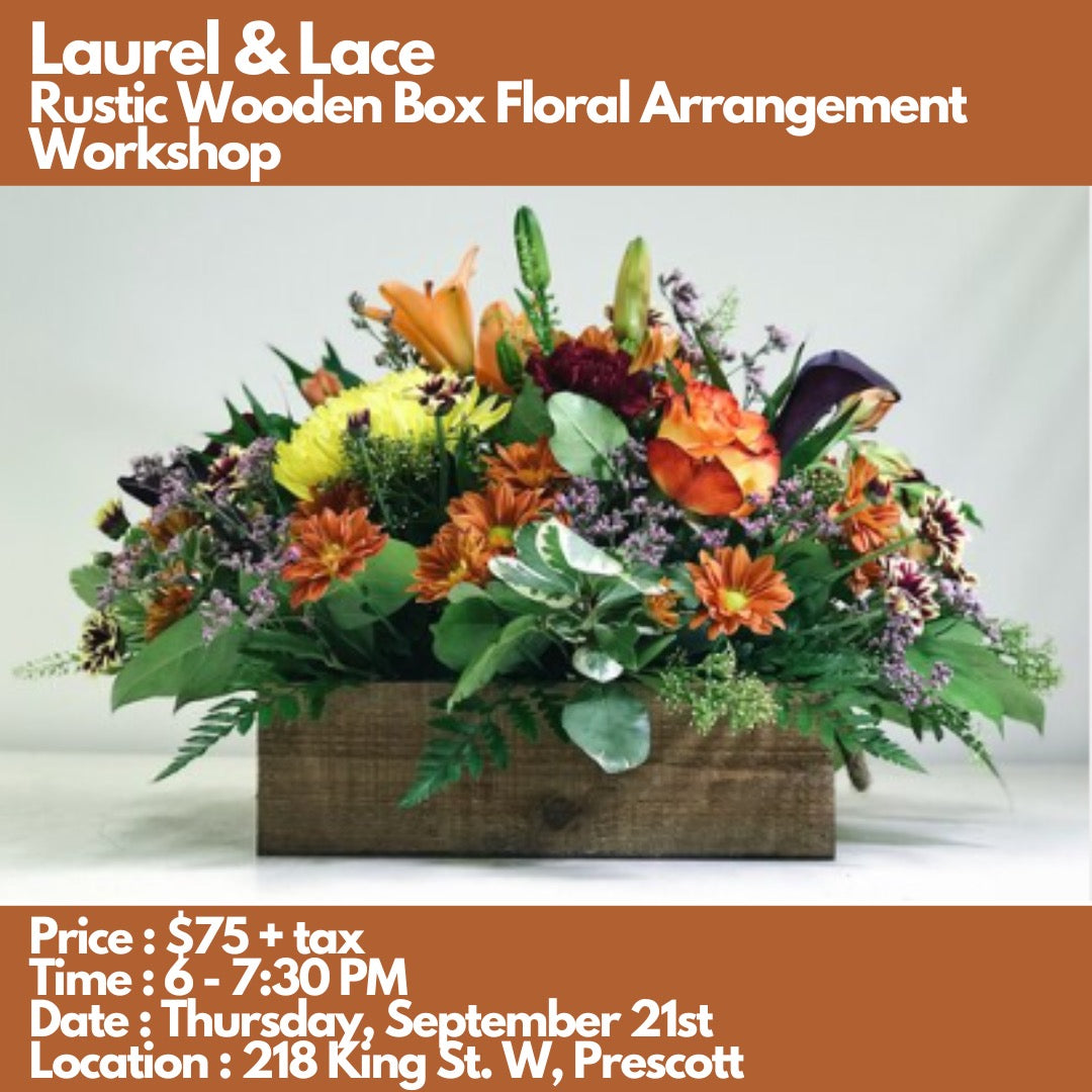 Rustic Wooden Box Floral Arrangement Workshop
