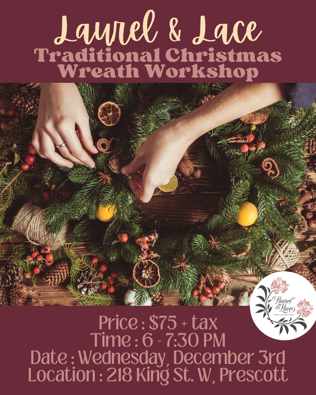 Traditional Christmas Wreath Workshop