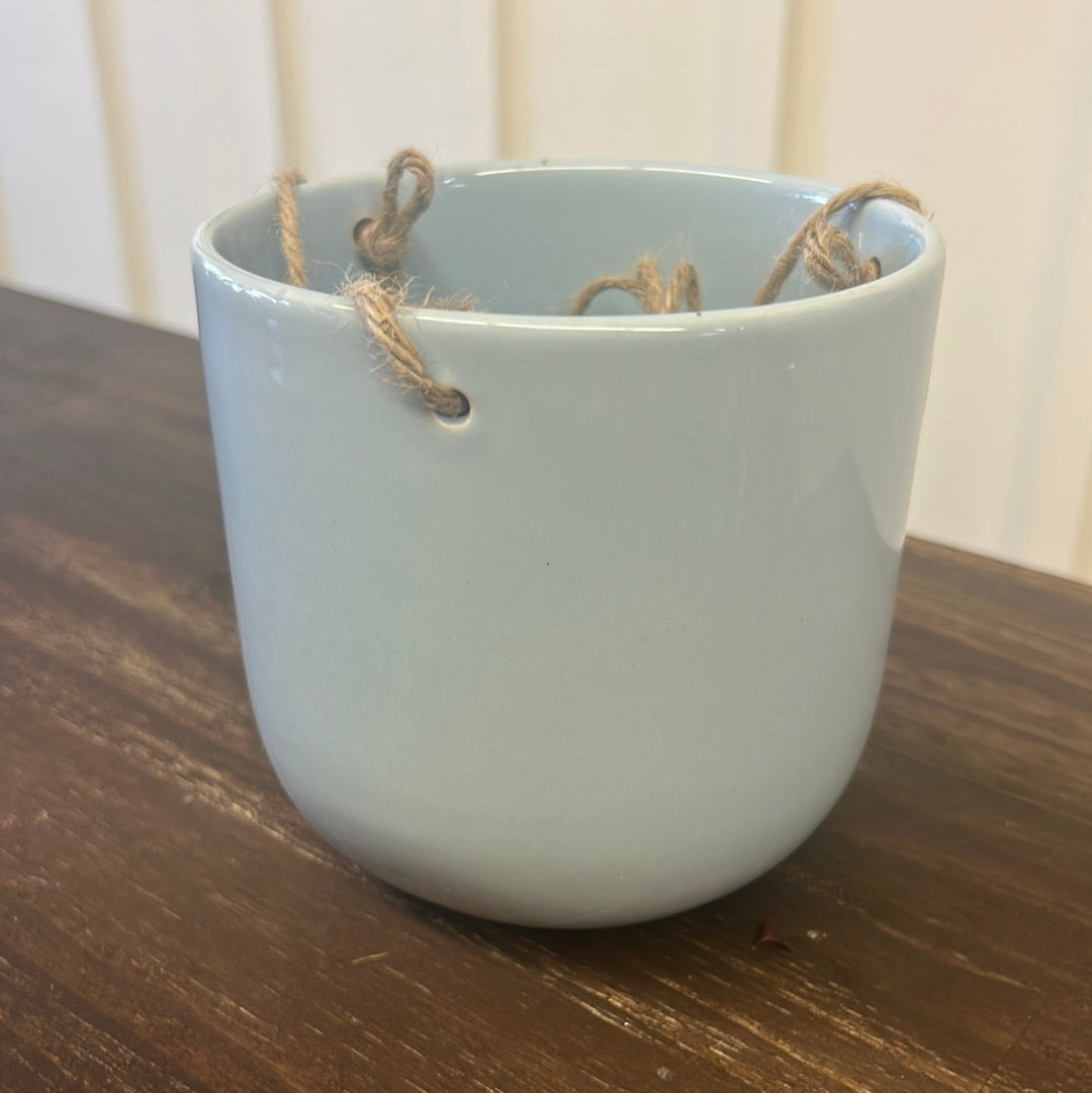 Blue Ceramic Hanging Planter