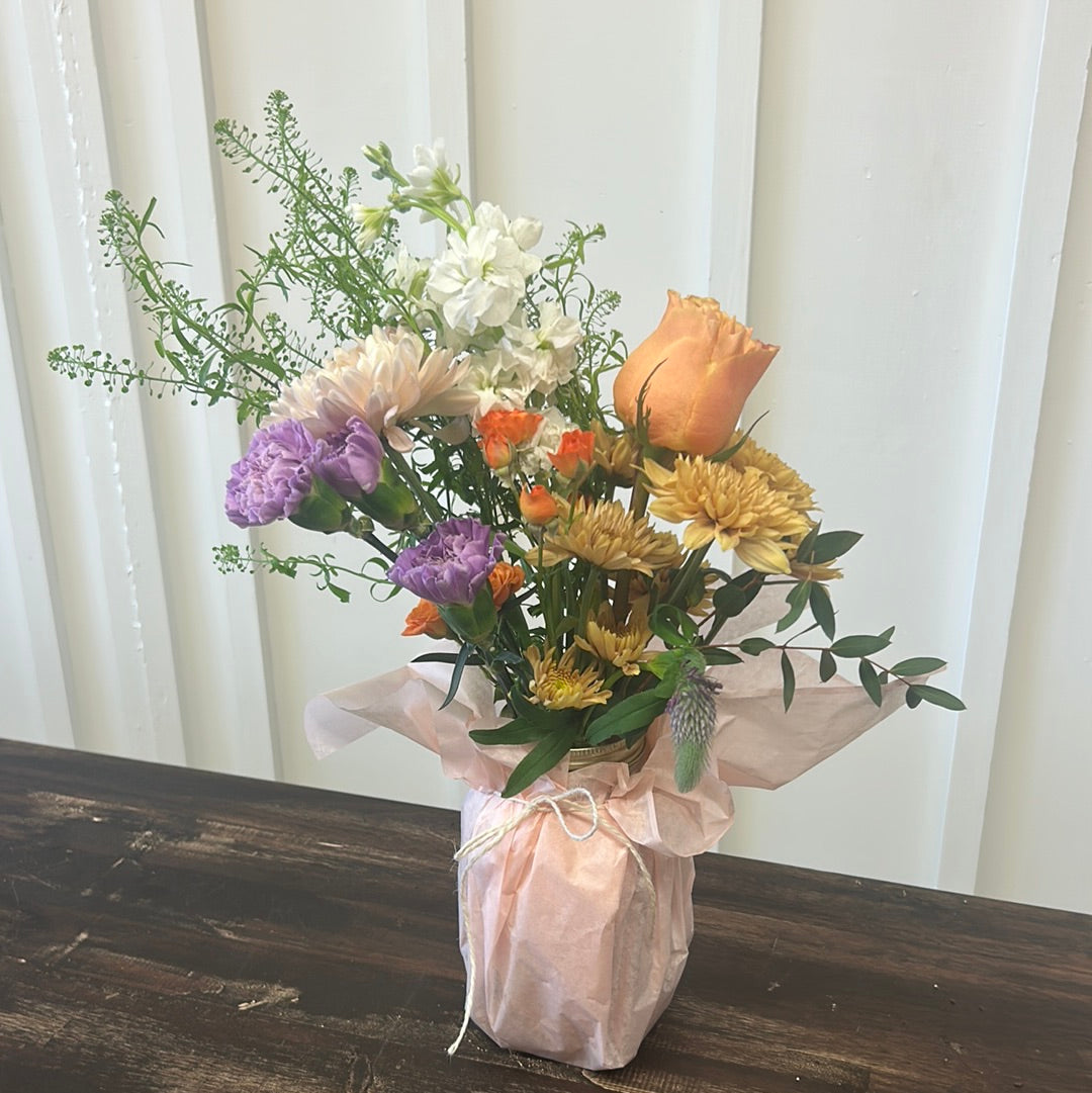 The Large Floral Mason Jar Arrangement
