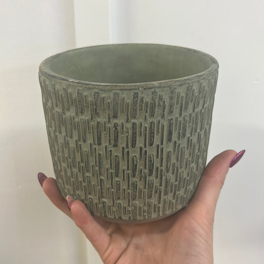 Rustic Green (lines) Pot