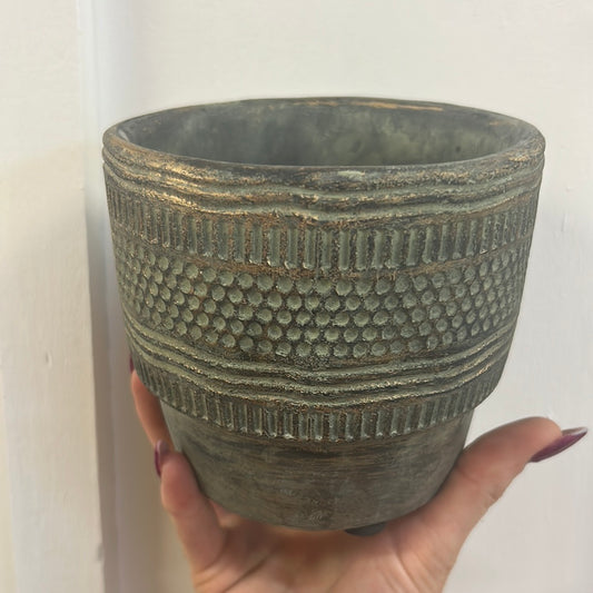 Green with Gold (dots) Pot