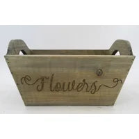 "Flowers" Wooden Container with Liner