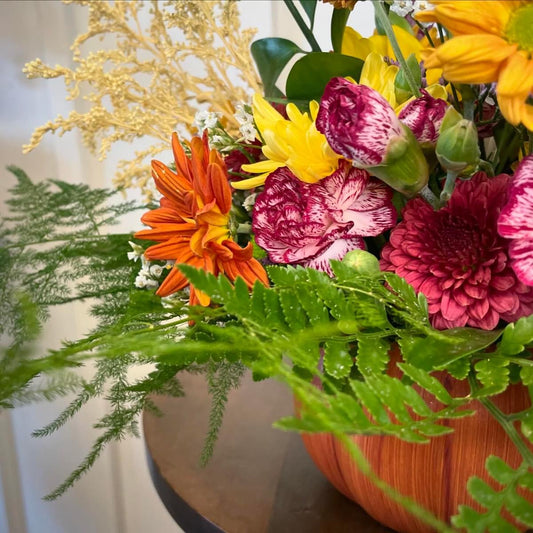 Ceramic Pumpkin Floral Centrepiece