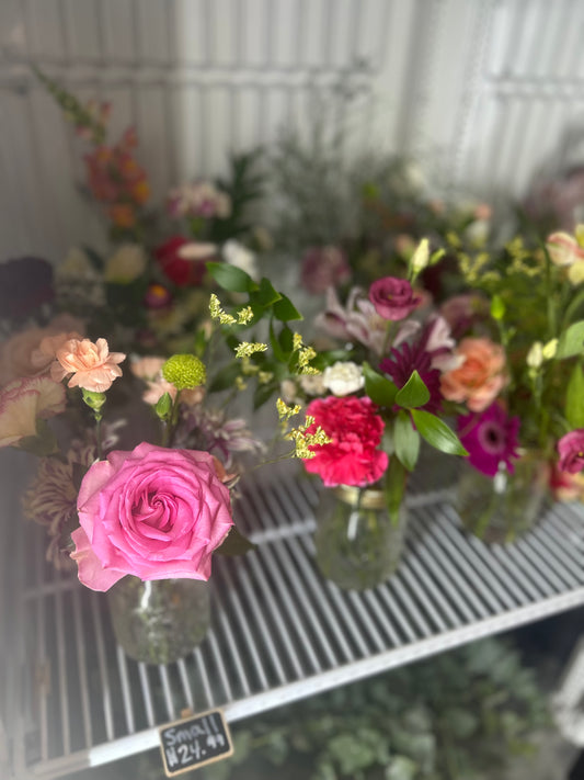 The Small Floral Mason Jar Arrangement - Yearly Subscription
