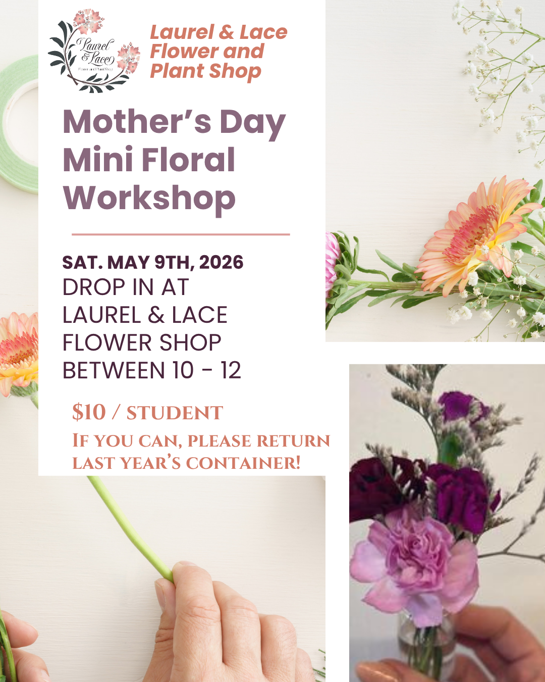 Mother’s Day Flower-Arranging Workshop