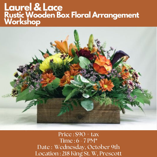 Autumn Wooden Box Floral Arrangement Workshop