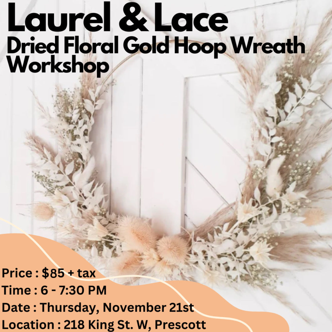 Dried Floral Hoop Winter Wreath Workshop