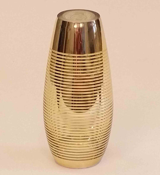 Gold Ribbed Vase, 8"