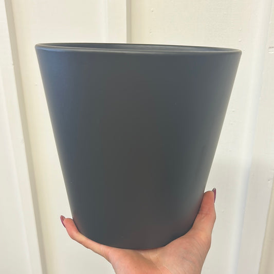 Large Black Flared Pot