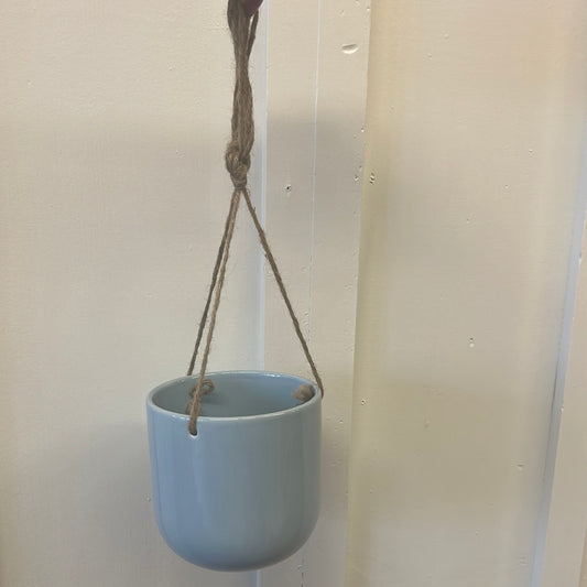 Blue Ceramic Hanging Planter
